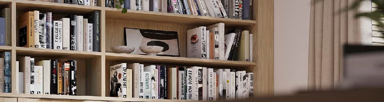 نصب کتابخانه و قفسه چوبی