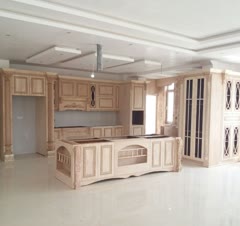 ساخت و اجرای کابینت نئوکلاسیک با روکش طبیعی چوب