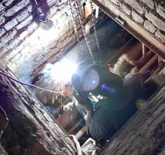 جوشکاری لوله ۳اینج اصلی موتور خانه