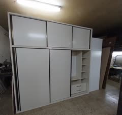 کمد درب ریلی ۳ درب با بدنه کامل با کشو وطبقه بندی