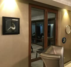 پنجره دوجداره پی وی سی وینتک بصورت دو طرف لمینت طرح چوب فندوقی