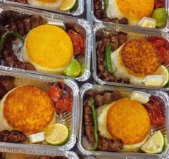 کباب لقمه با کته کباب بيرون بر