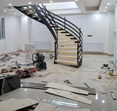 ساخت واجرای کف پله چوبی