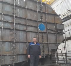 لوله کشی سیستم خنک کننده داخل مخزن غبارگیر