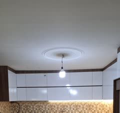 کابینت مدرن با رنگ سفید و چوب