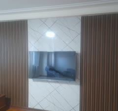 نصب ماربل شیت و ترمو وود روی یک دیوار بسیار خراب