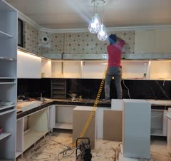 اجرای نور پردازی سقف و کابینت