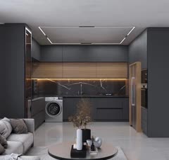 کابینت سبک مدرن با نورپردازی