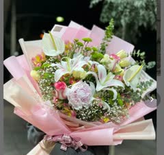 دسته گل شاخه ای با کاغذ زد آب