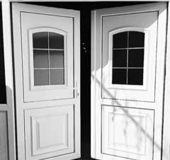 درب فرانسوی upvc , اجرا شده با پنل دکوراتیو