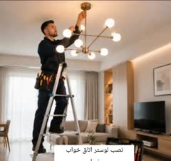 نصب لوستر اتاق خواب و پذیرایی