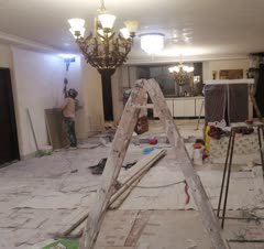 اجرای قاب بندی روی دیوار ورنگ کناف و پتینه