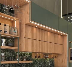 کابینت مدرن و نور پردازی
