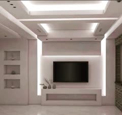 تهیه مصالح و اجرای Tv wall   کناف سقف و دیوار به همراه نورمخفی و رنگ آمیزی